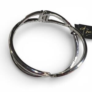 THALIA SODI Chrome Clamp Bracelet NWT   Minimalist Glam Festival